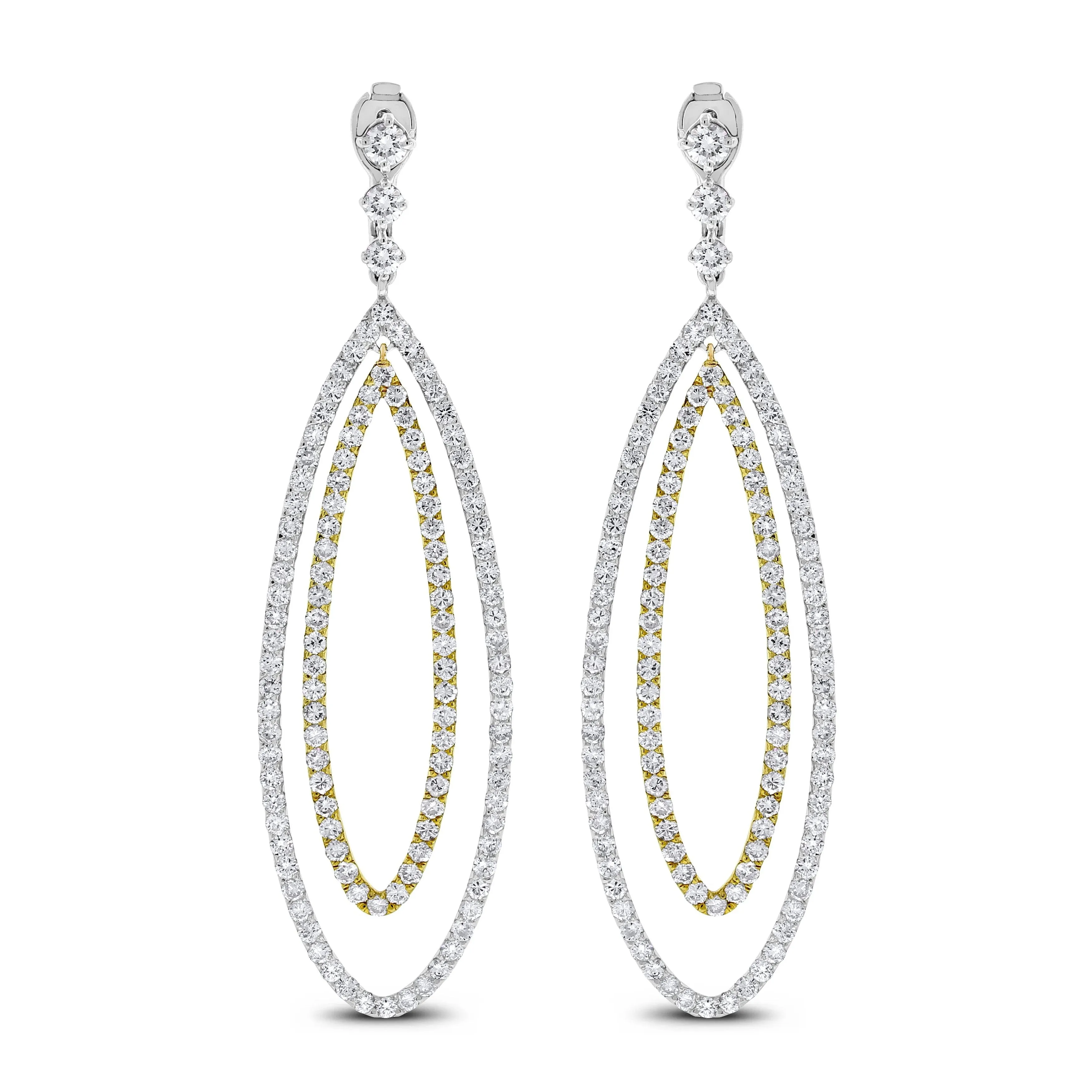 Serena Loop Diamond Earrings (6.84 ct Diamonds) in Gold