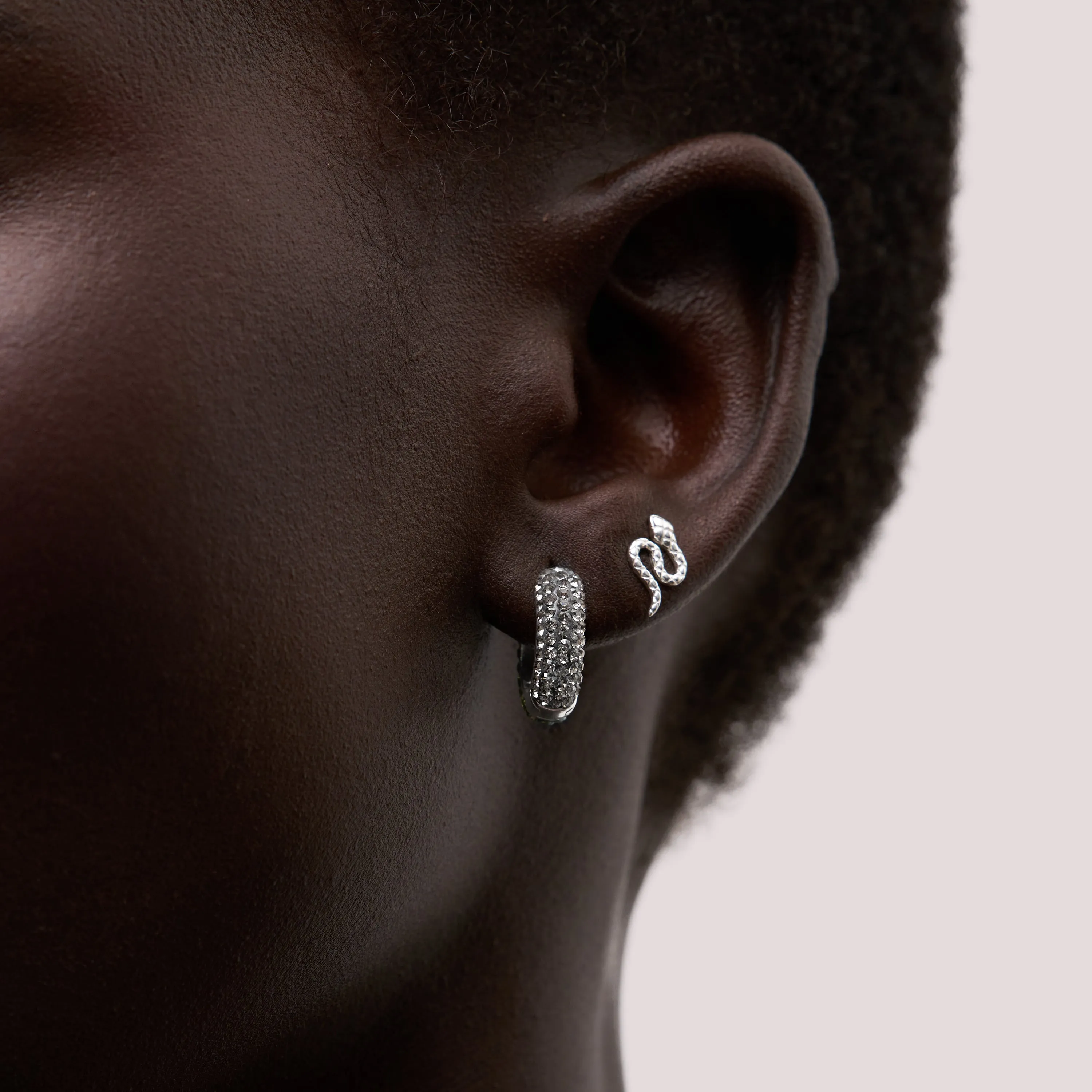 Serpentine & Lunar Reversible Sparkle Hoop Earrings