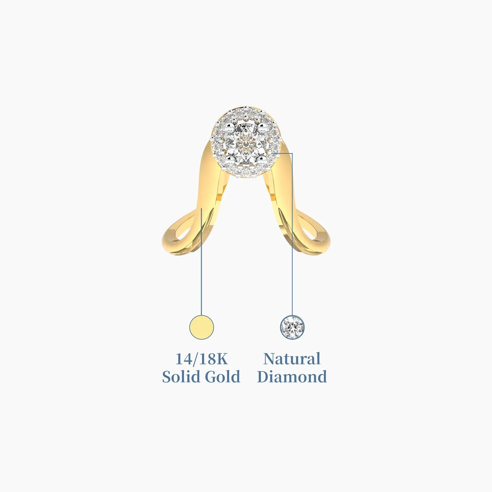 Shiny Cluster Diamond Vanki Ring