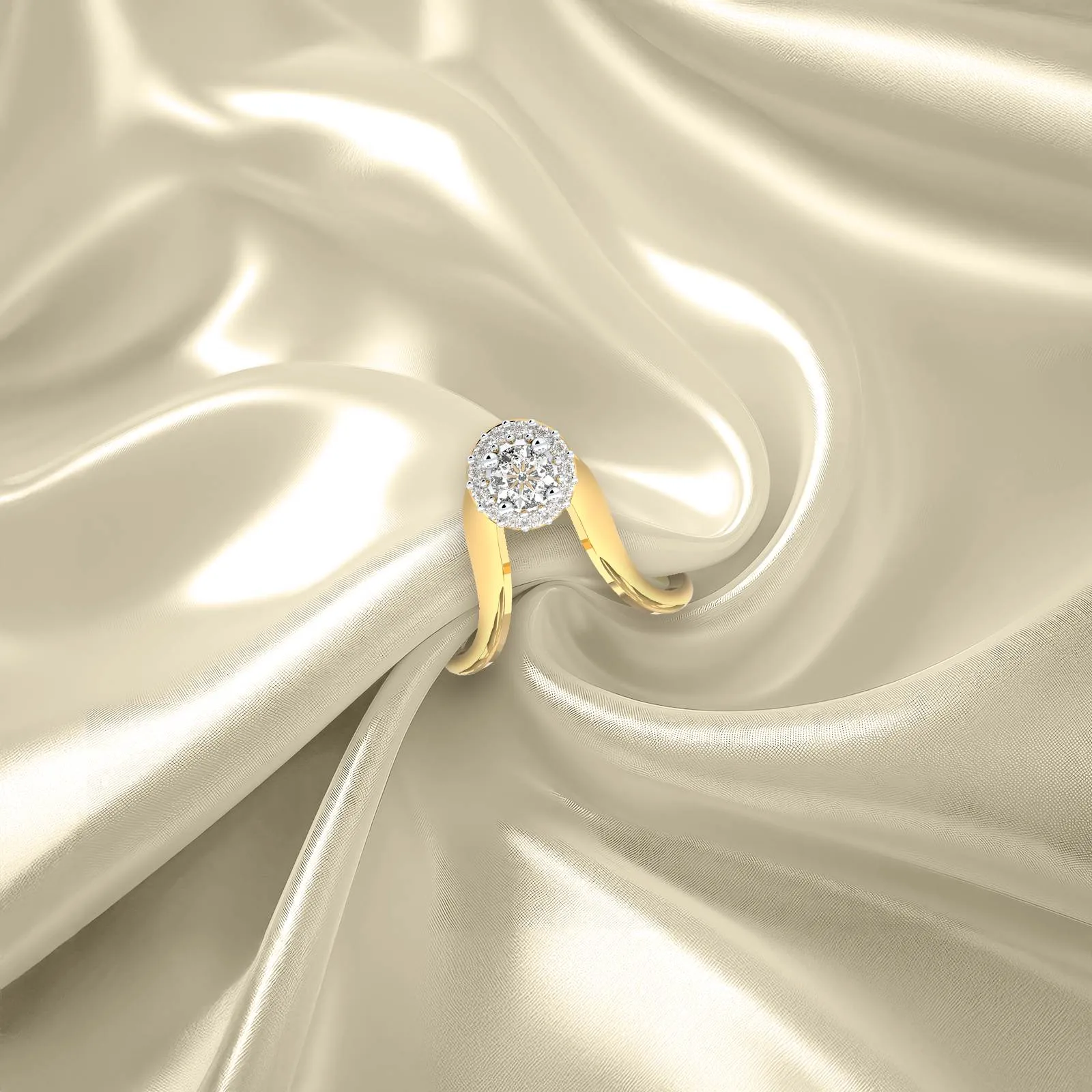 Shiny Cluster Diamond Vanki Ring