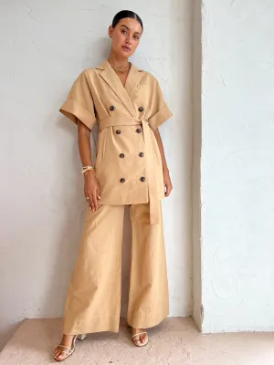 Shona Joy Akua High Waist Tailored Pant in Raffia