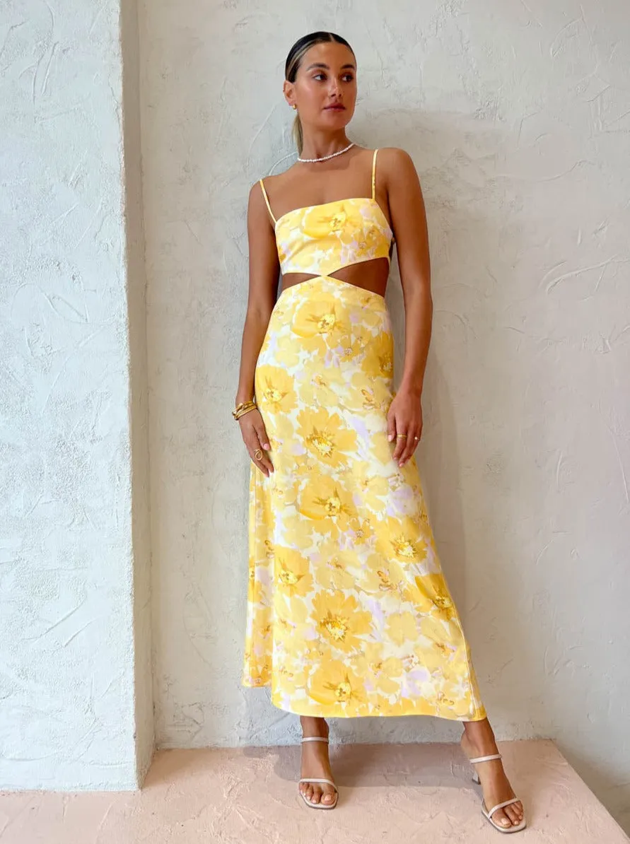 Significant Other Maeve Maxi Dress in Gold Poppy Floral