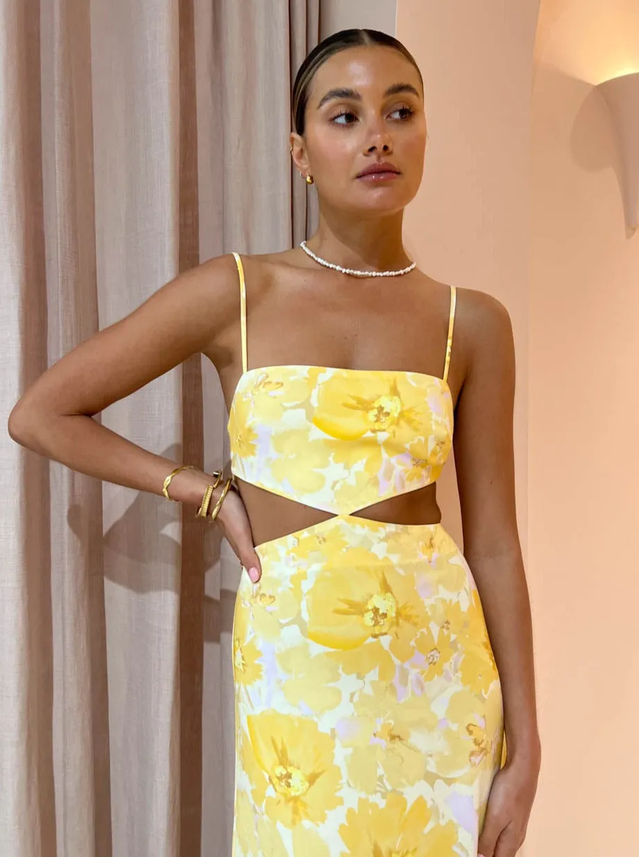 Significant Other Maeve Maxi Dress in Gold Poppy Floral