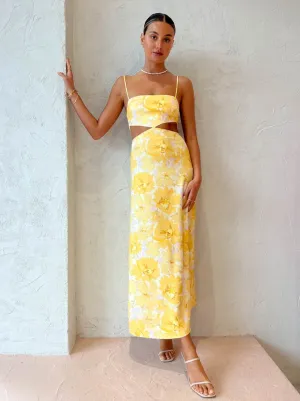 Significant Other Maeve Maxi Dress in Gold Poppy Floral