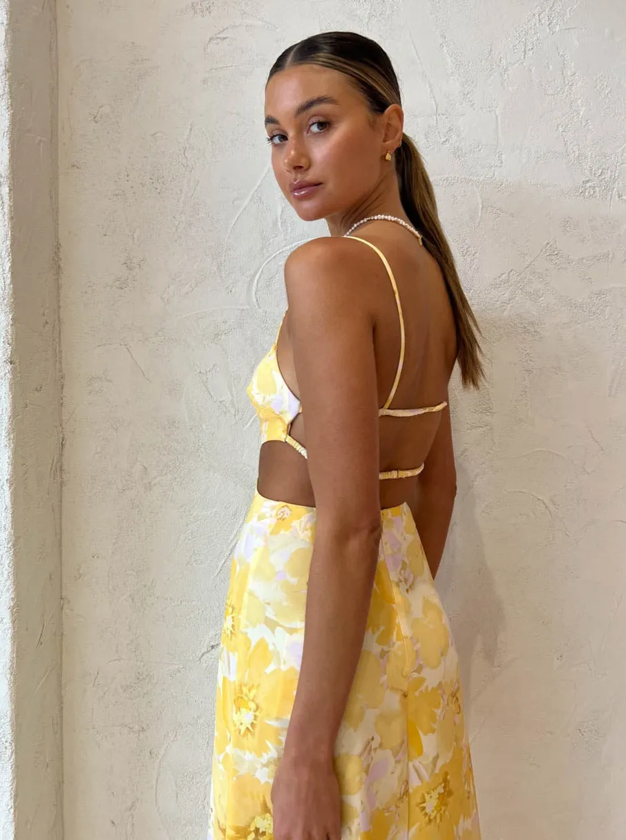 Significant Other Maeve Maxi Dress in Gold Poppy Floral