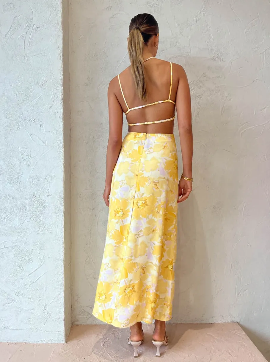 Significant Other Maeve Maxi Dress in Gold Poppy Floral