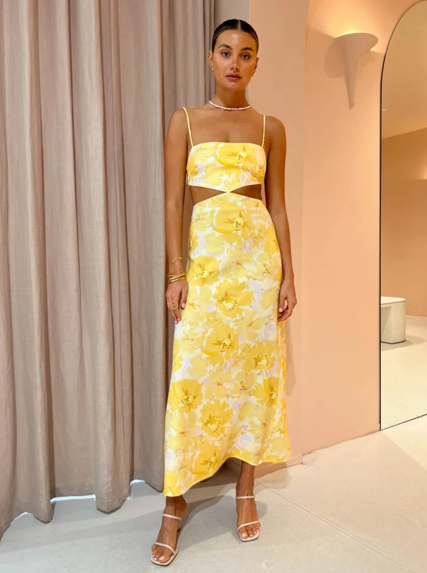 Significant Other Maeve Maxi Dress in Gold Poppy Floral