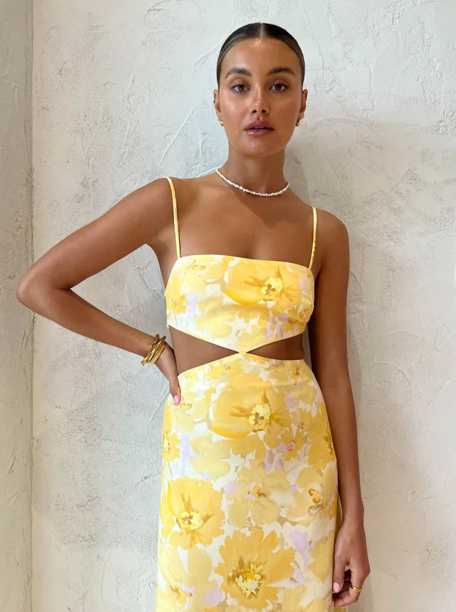Significant Other Maeve Maxi Dress in Gold Poppy Floral