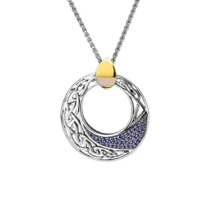 Silver and 10k Gold Comet Pendant with Amethyst or Topaz