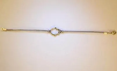 Silver Hamsa bracelet, gray cord, gift for her, evil eye protection