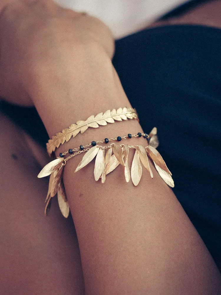 Silver Leafy Jingle Bracelet