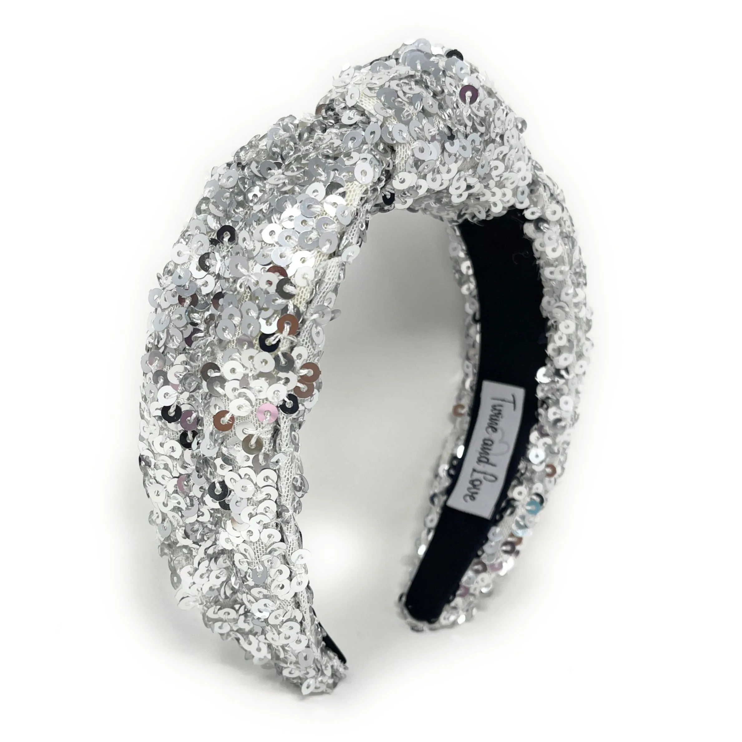 Silver Sequin Knotted Headband