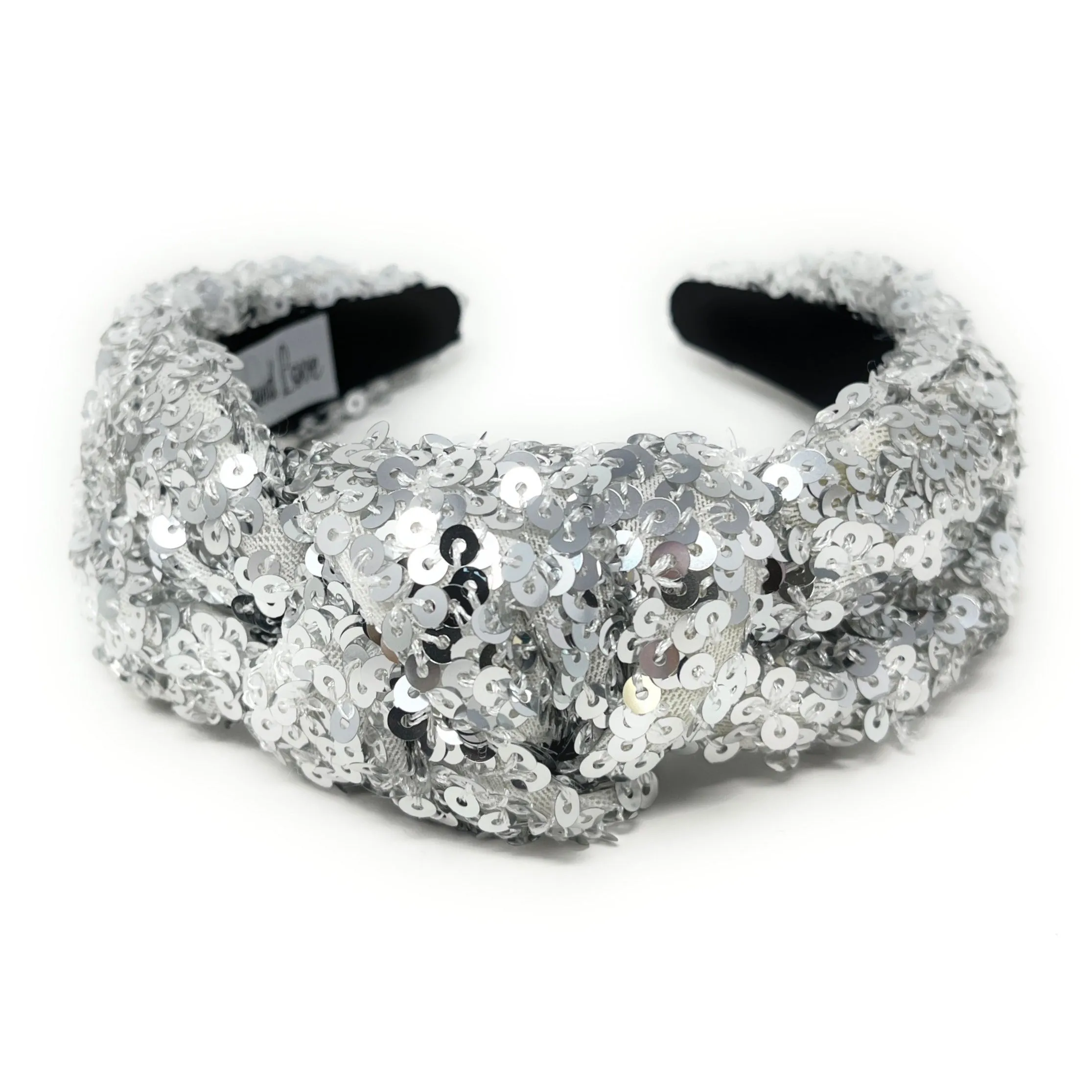 Silver Sequin Knotted Headband