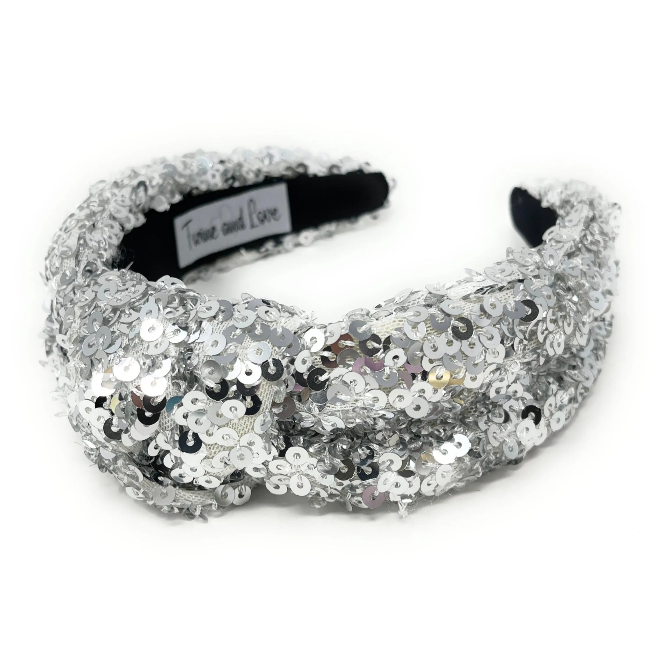 Silver Sequin Knotted Headband