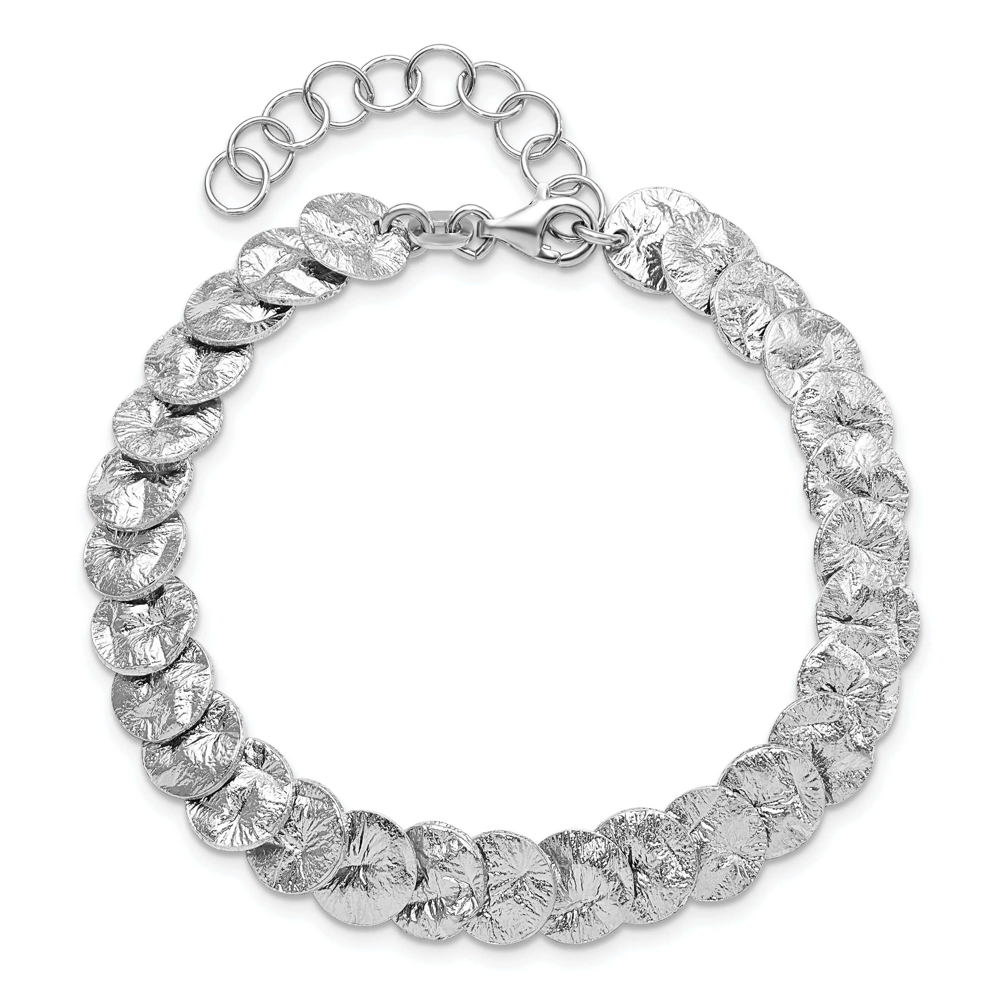 Siver Textured Reversible Bracelet