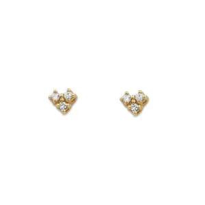 Small Trio Diamond Stud Earrings