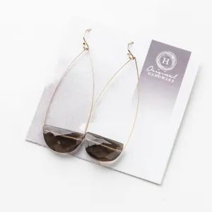 Smoky Quartz Half Moon Earrings