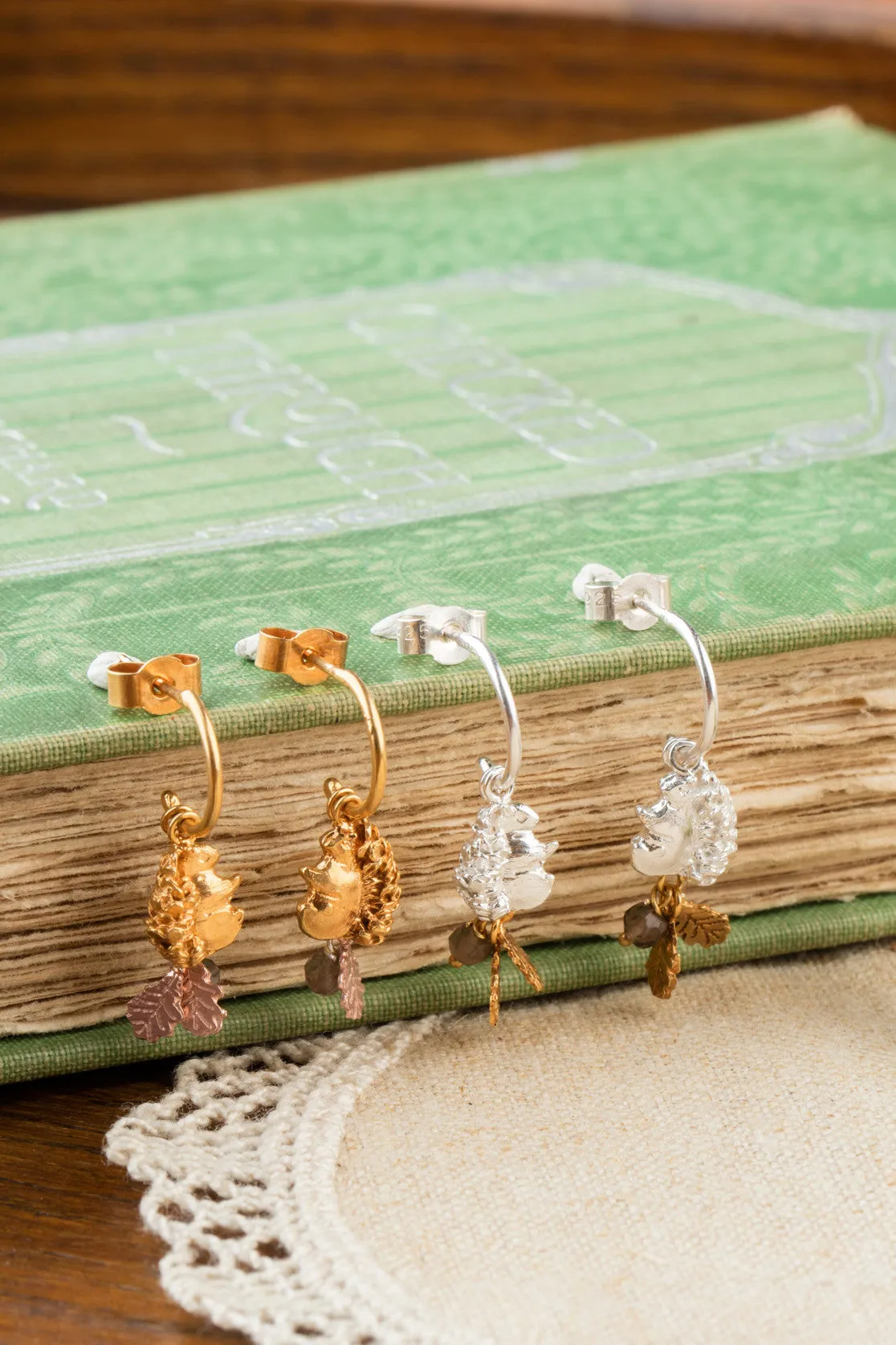 Squirrel And Oak Leaf Earrings