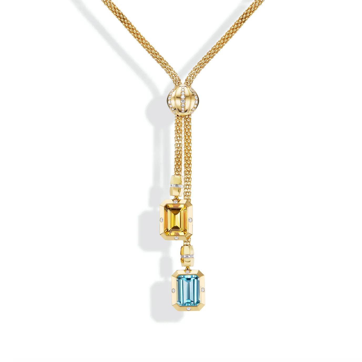 Stella Necklace Blue Topaz Drops