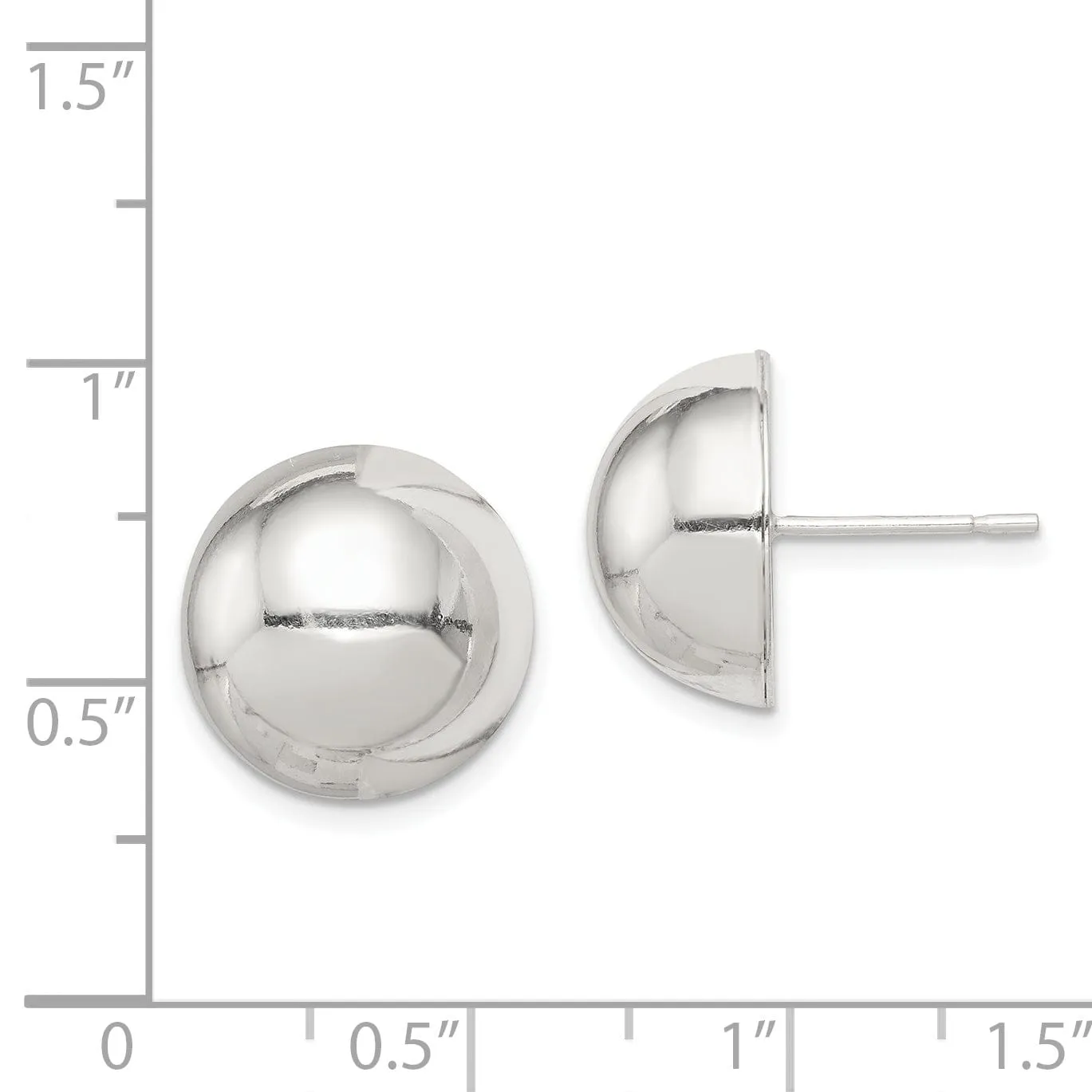 Sterling Silver Button Earrings