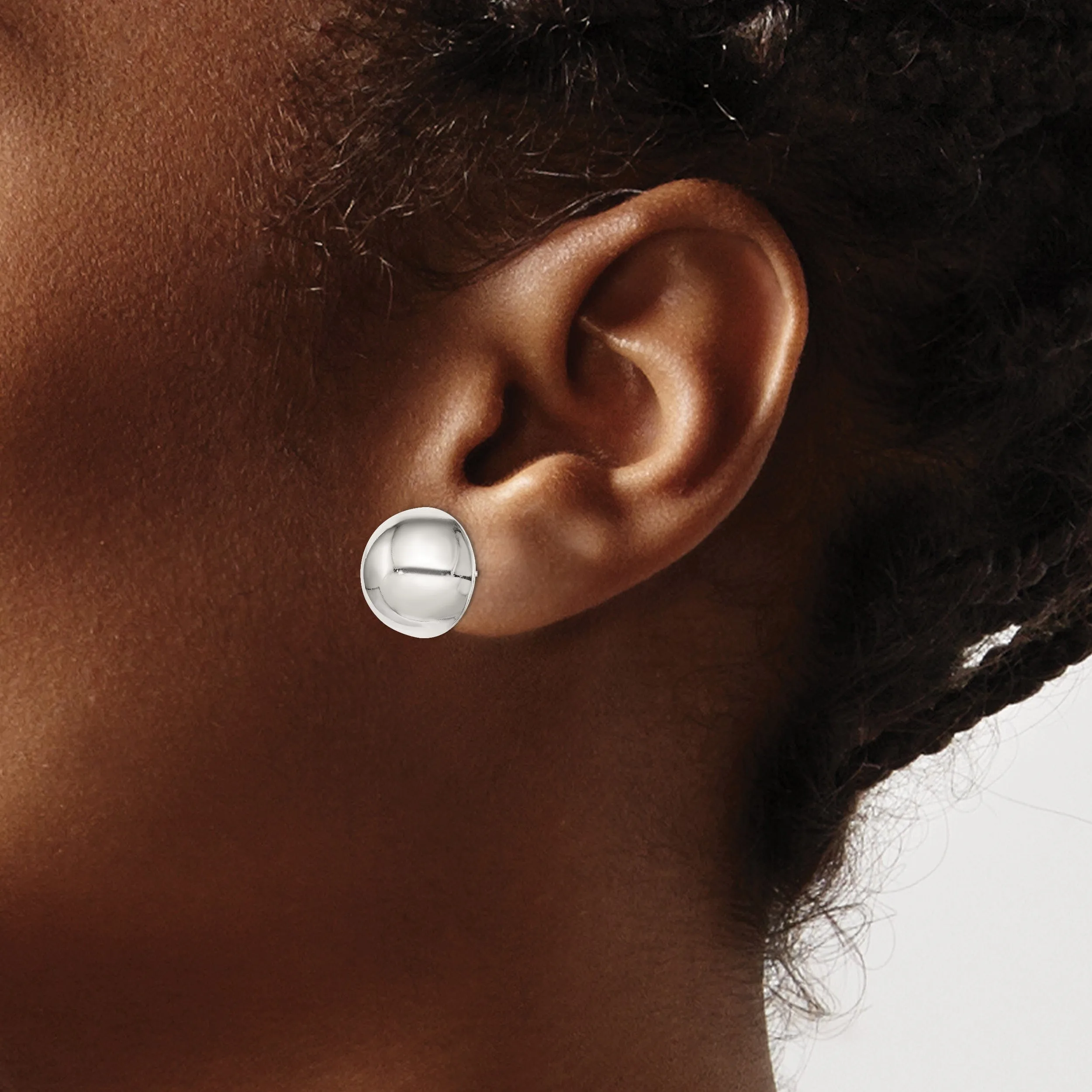 Sterling Silver Button Earrings