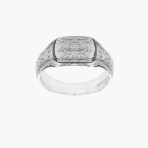 Sterling Silver Mini Signet Ring With Aged Finish