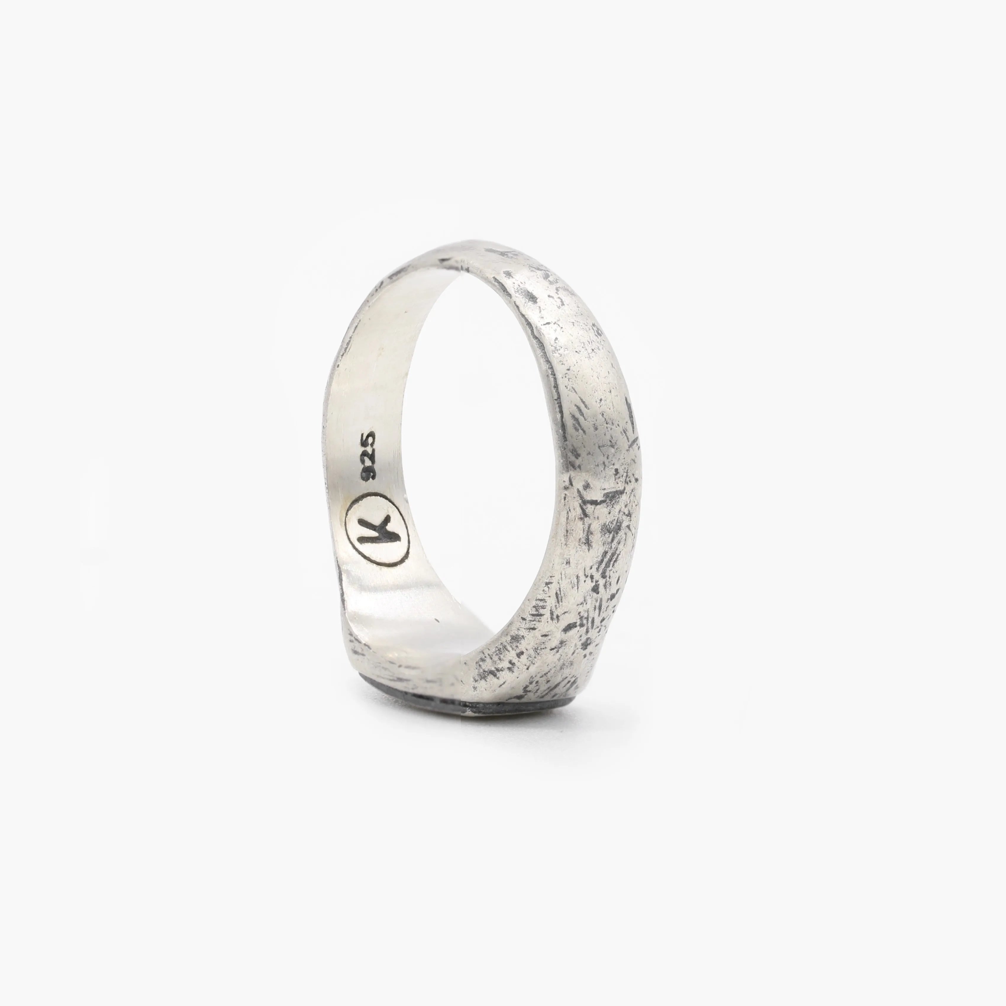 Sterling Silver Mini Signet Ring With Aged Finish