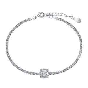 Sterling Silver Rhodium Plated Zirconia Bracelet ERLB038