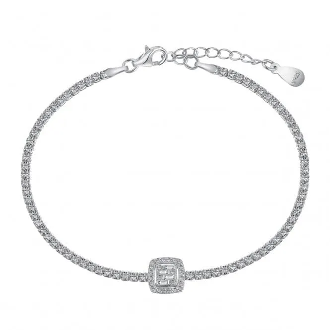 Sterling Silver Rhodium Plated Zirconia Bracelet ERLB038