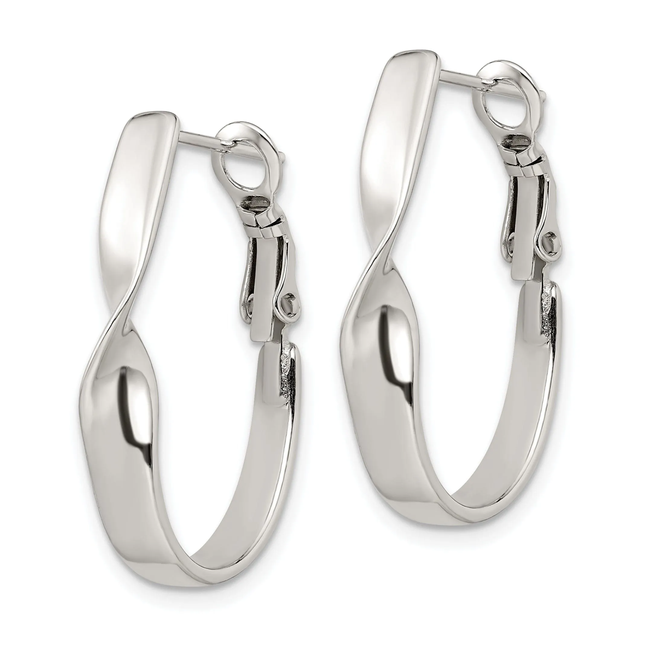 Sterling Silver Twisted Clip Back Earrings