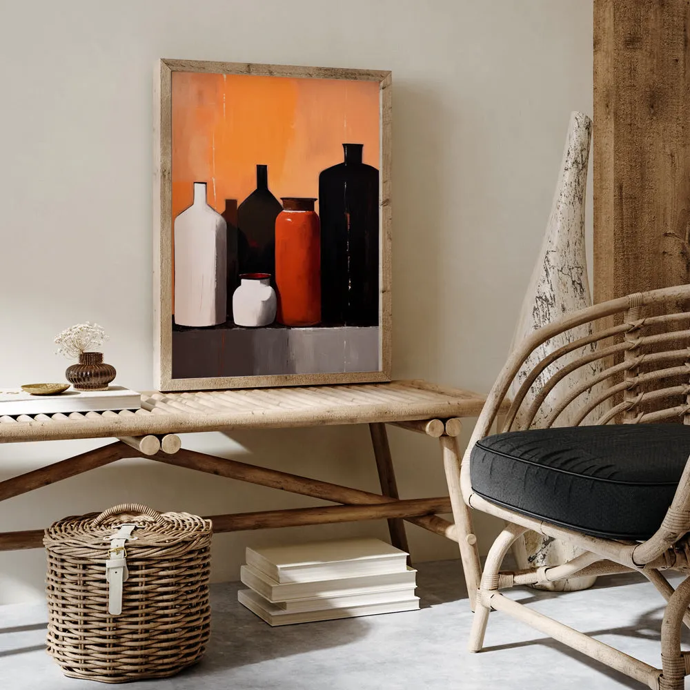 Still Life With Big Bottles Abstract Painting