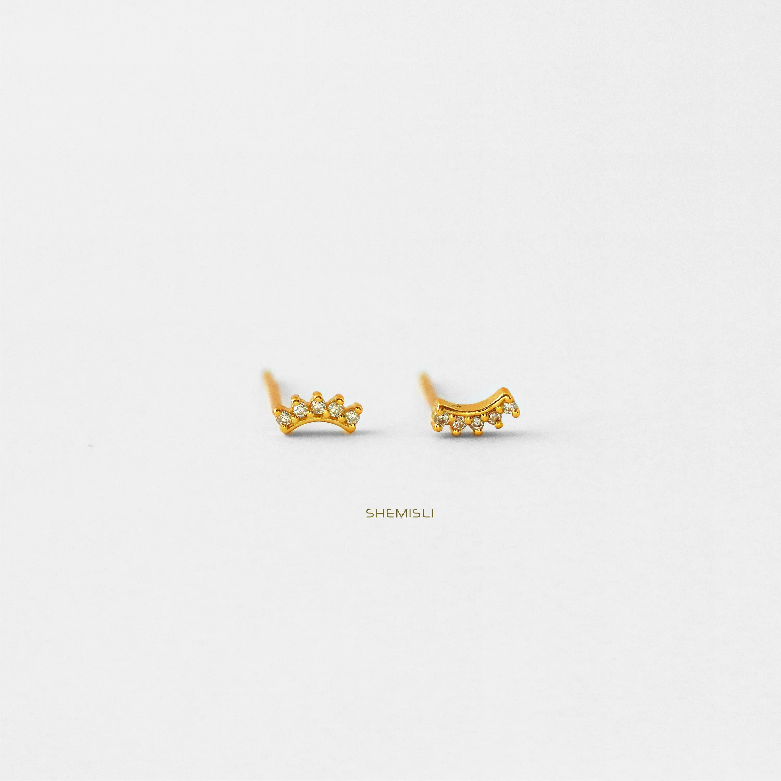 Super Tiny Climber Earrings, Unisex, Gold, Silver SHEMISLI - SS078 Butterfly End, SS769 Screw Ball End (Type A) LR