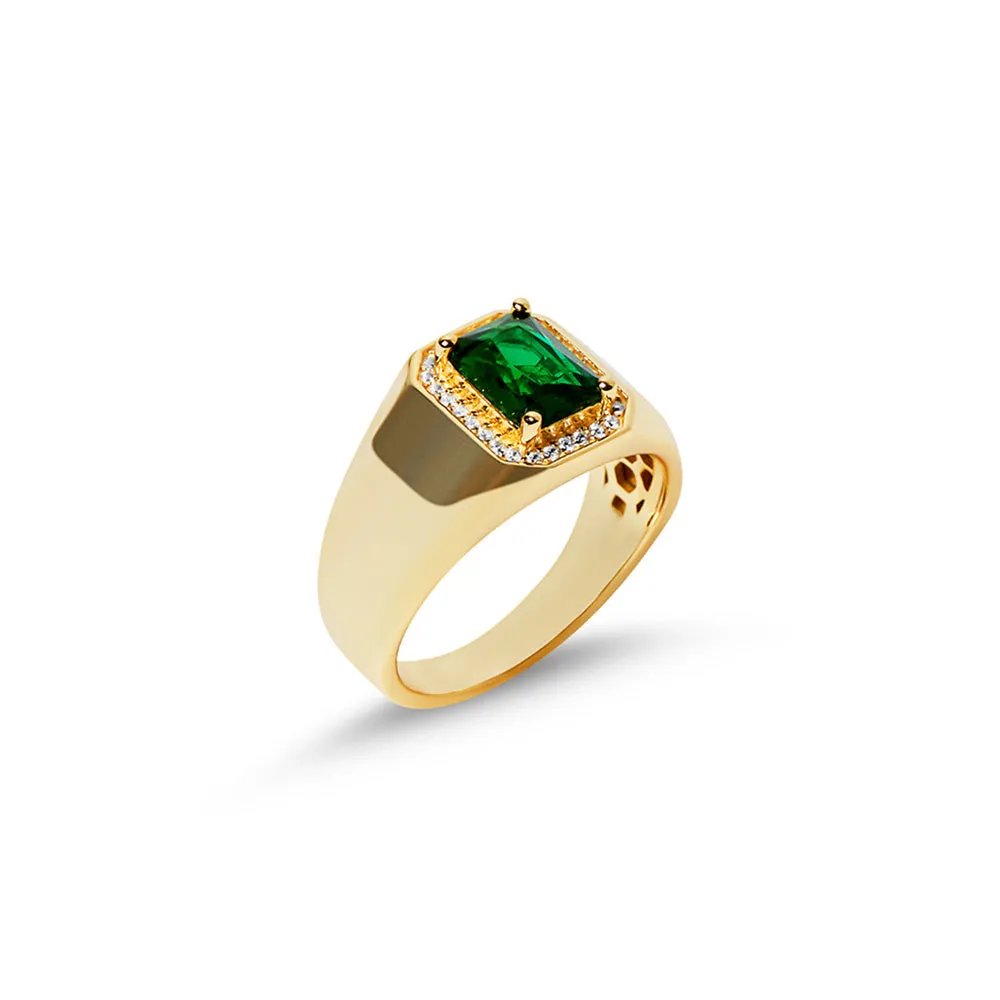THE EMERALD PAVE' SIGNET RING