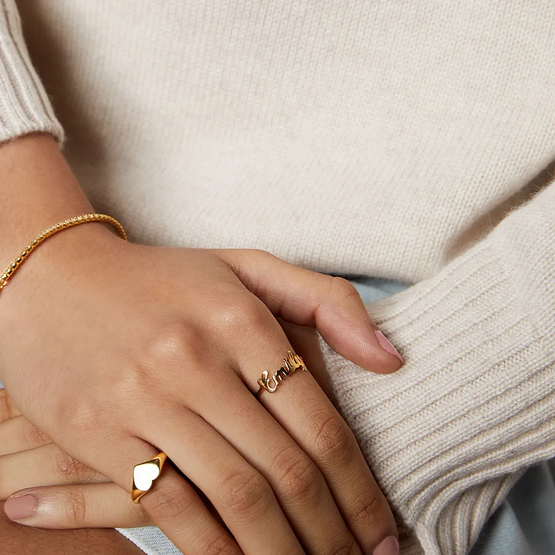 THE TINY HEART PINKY SIGNET RING