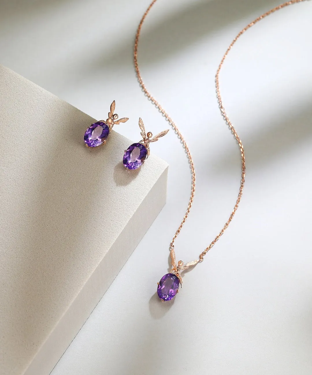 THIALH - DATURA • ASTRA - 18K Rose Gold Amethyst Necklace