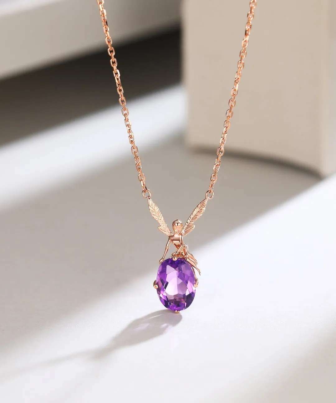 THIALH - DATURA • ASTRA - 18K Rose Gold Amethyst Necklace