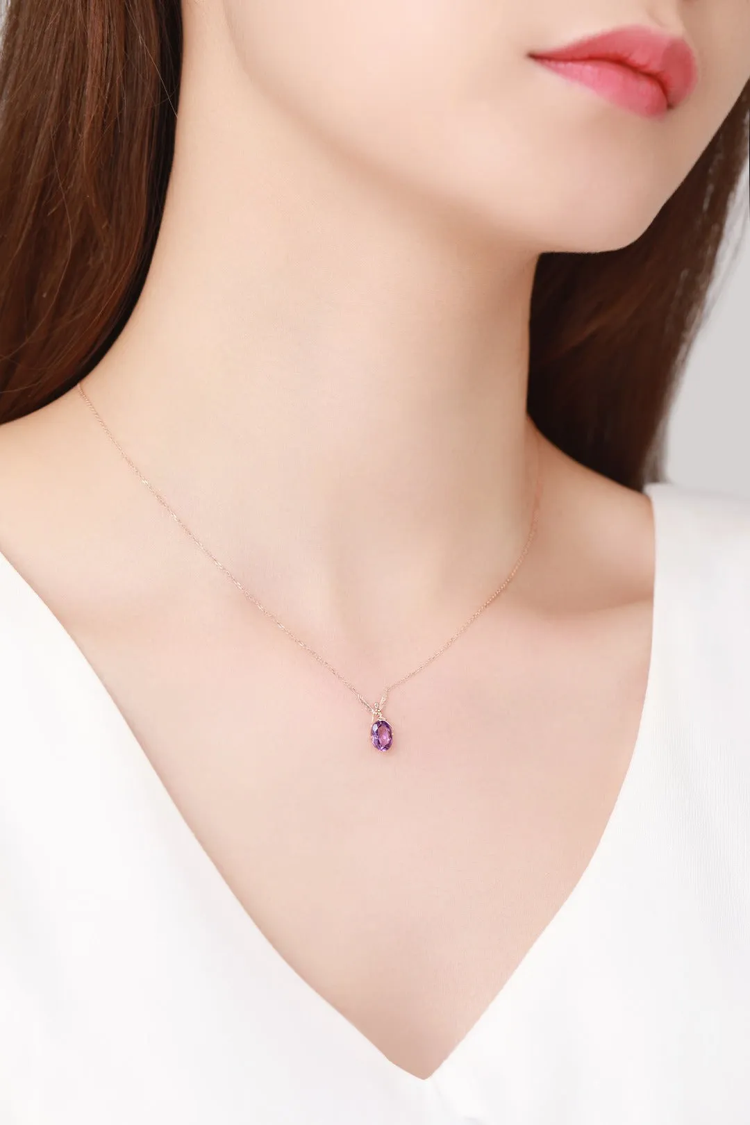 THIALH - DATURA • ASTRA - 18K Rose Gold Amethyst Necklace