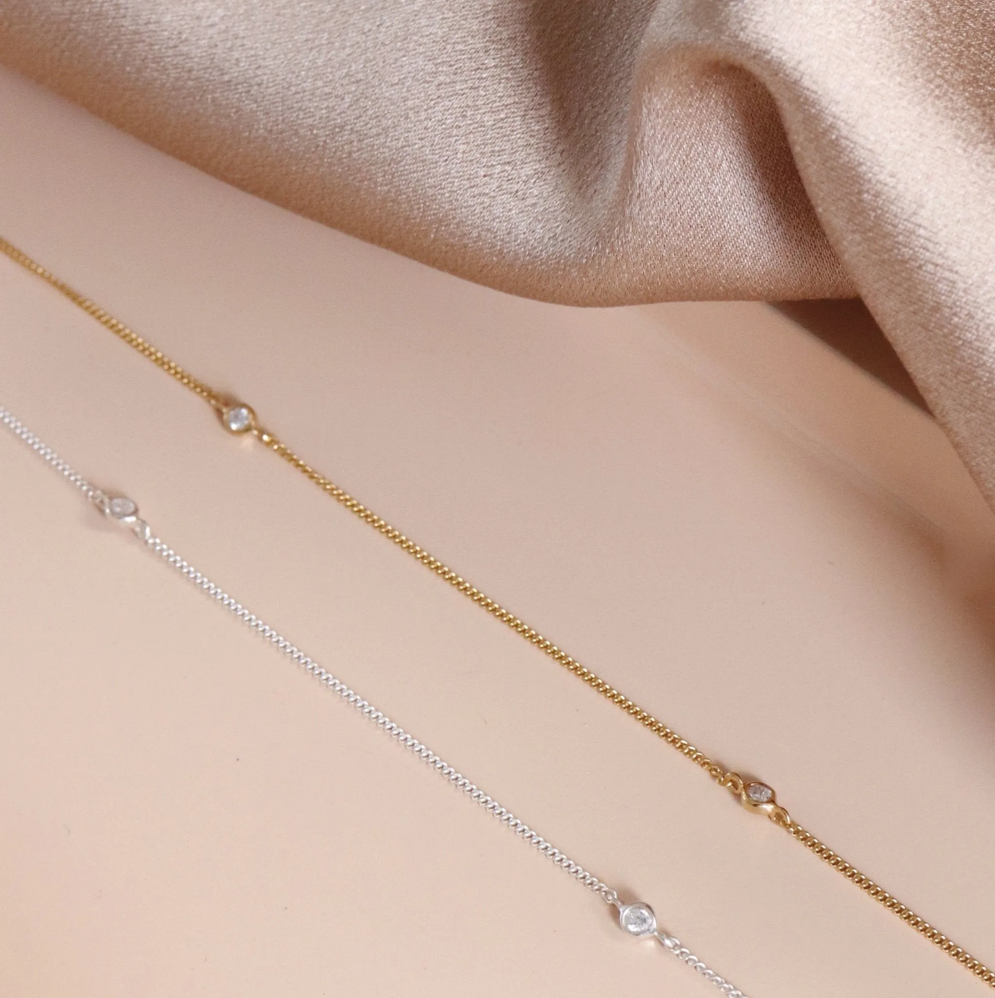 Tiny Love Necklace - Cubic Zirconia & Silver