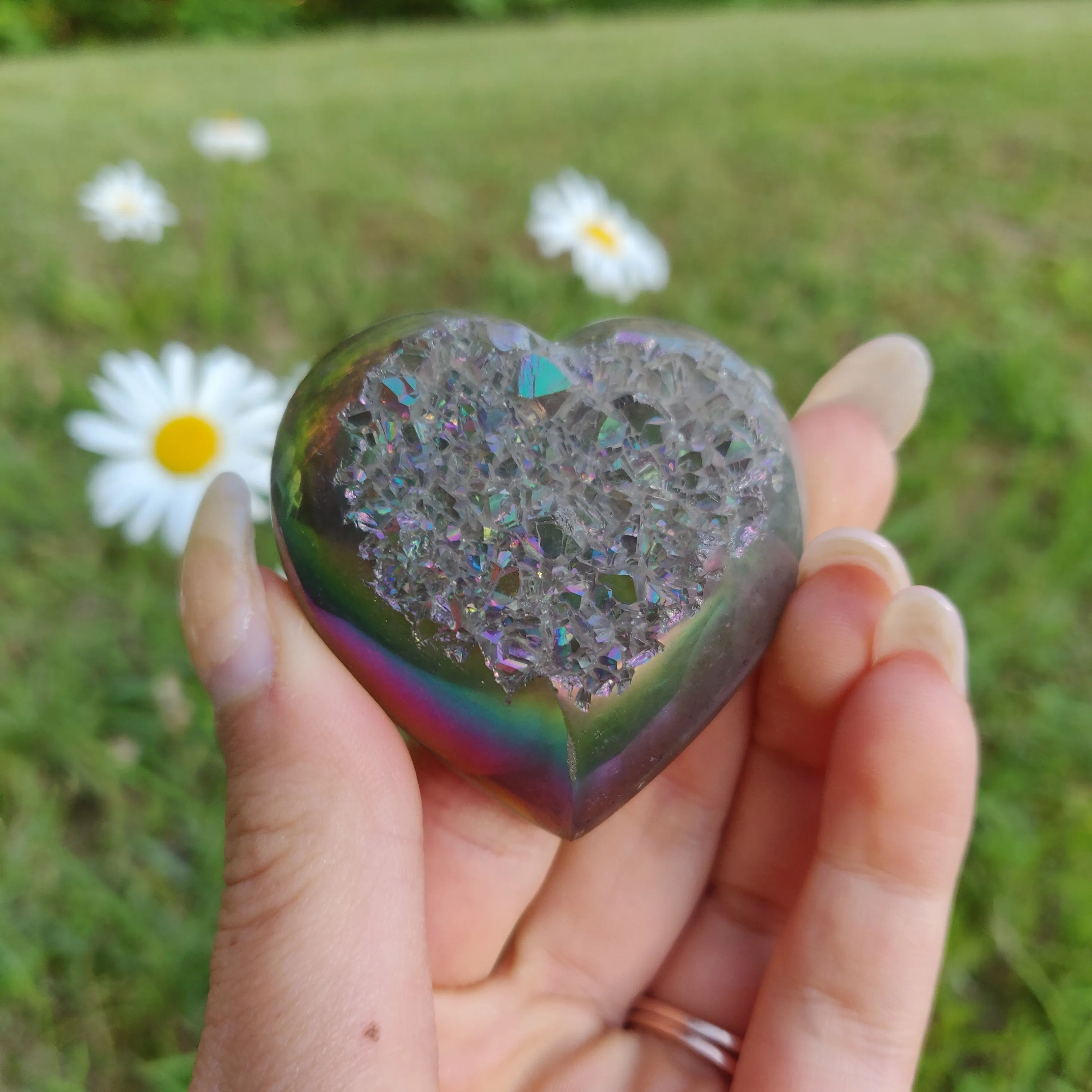Titanium Amethyst Heart (#4)