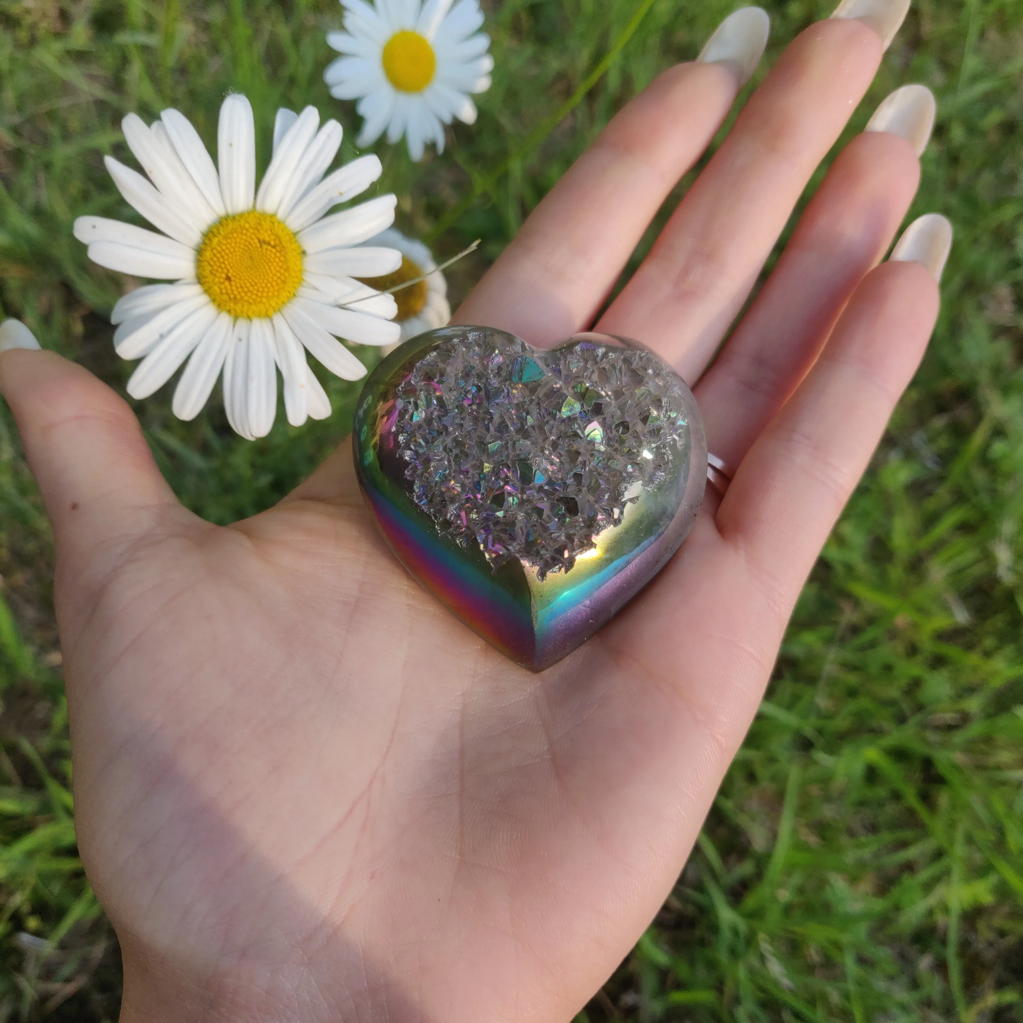 Titanium Amethyst Heart (#4)