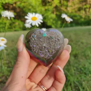 Titanium Amethyst Heart (#4)
