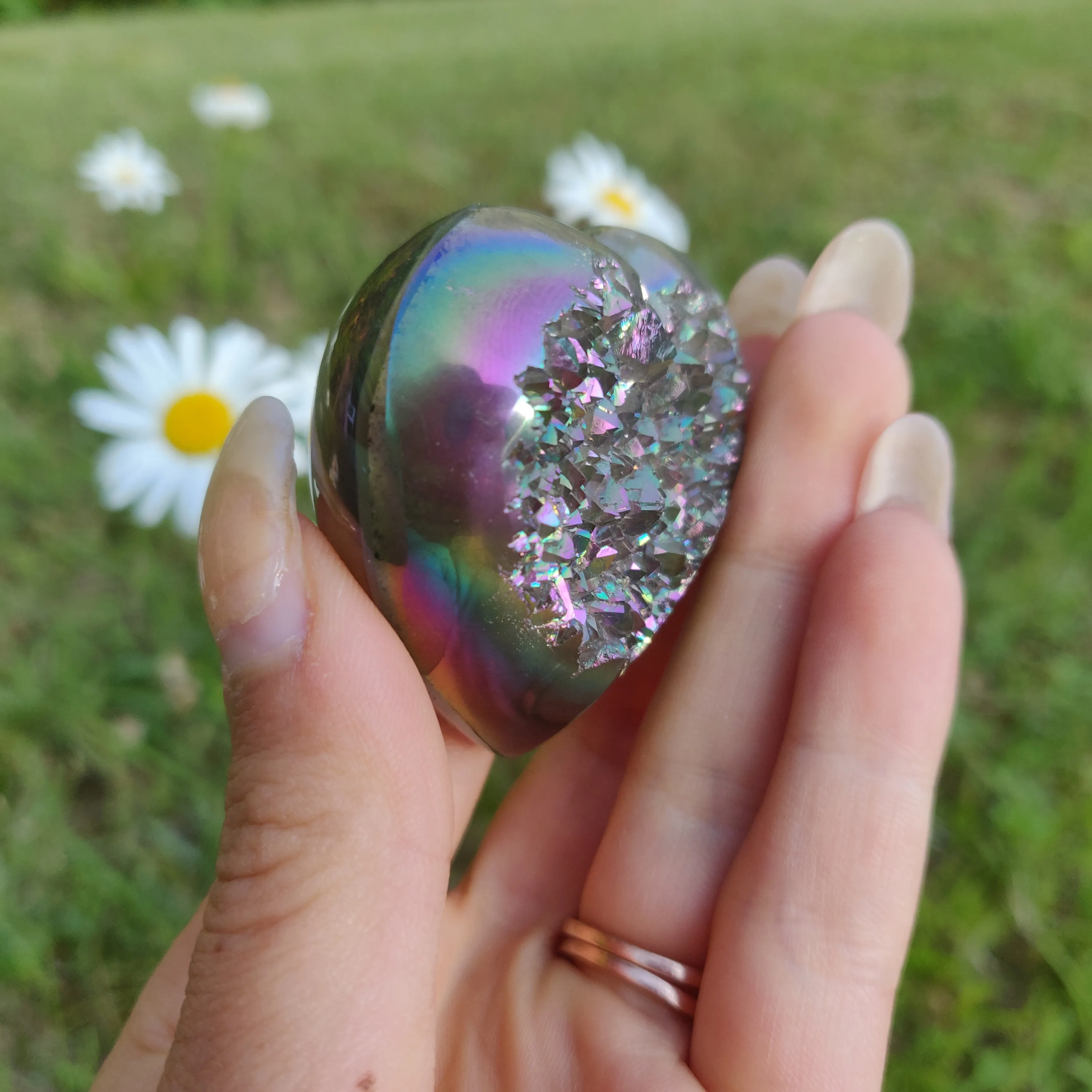 Titanium Amethyst Heart (#4)