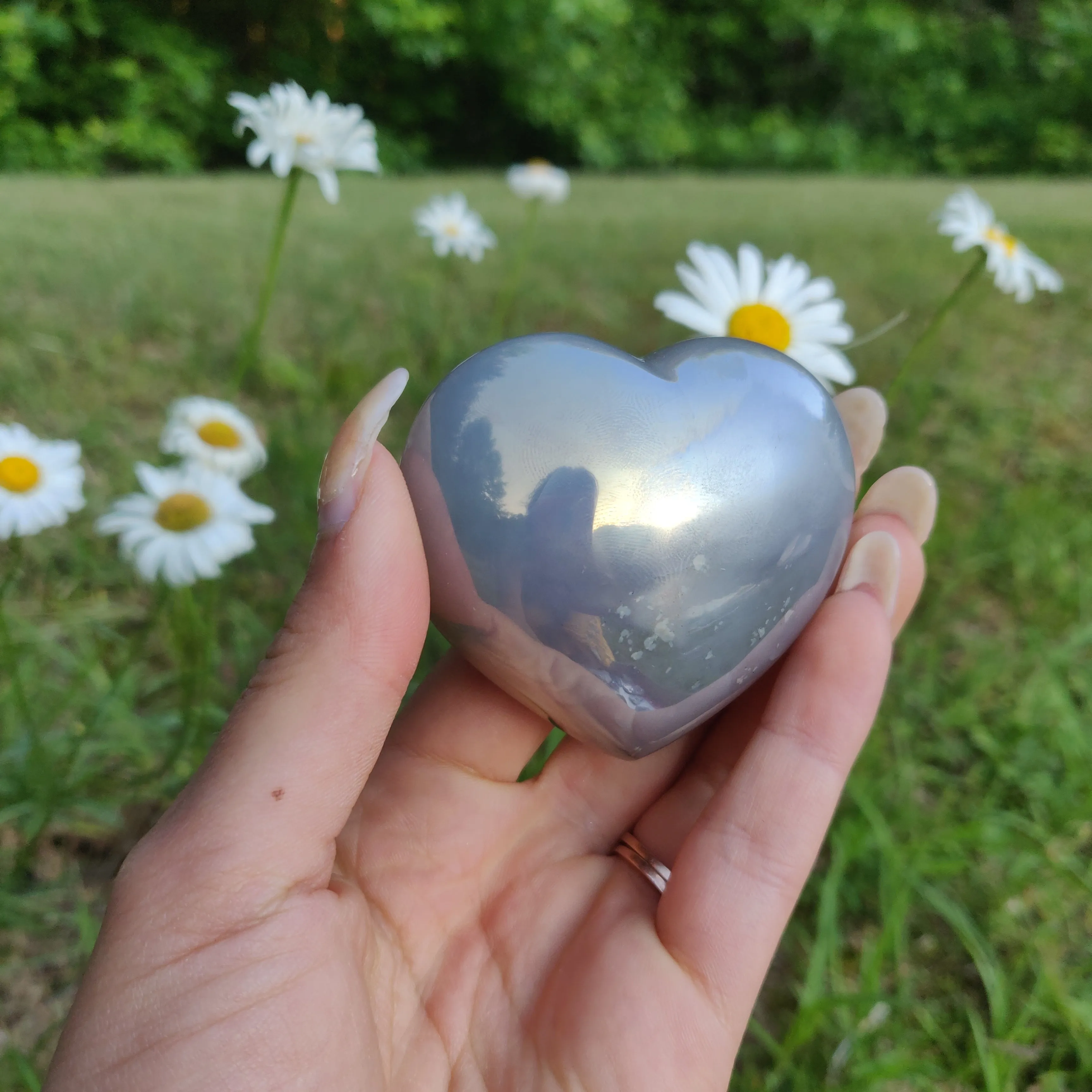 Titanium Amethyst Heart (#7)