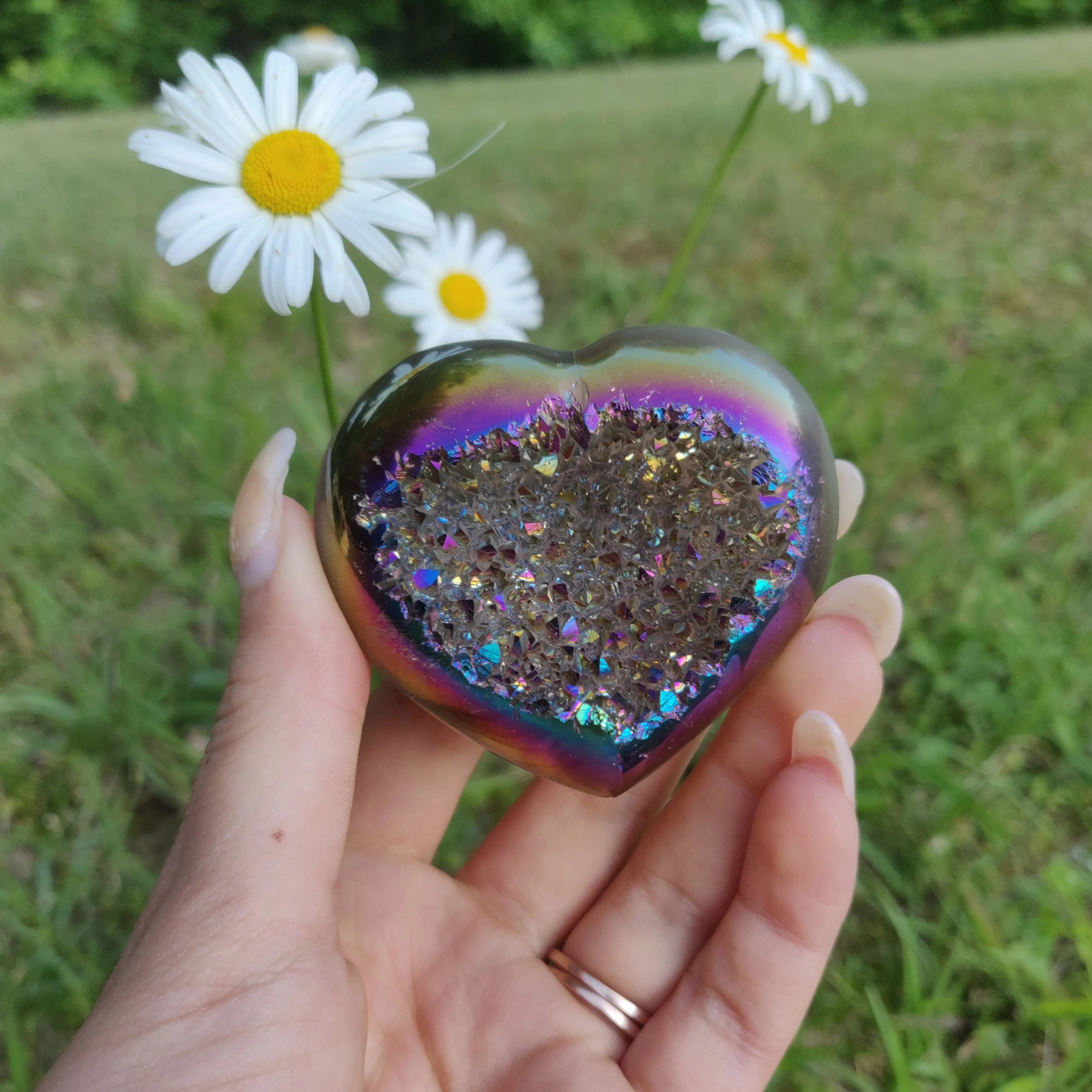Titanium Amethyst Heart (#7)