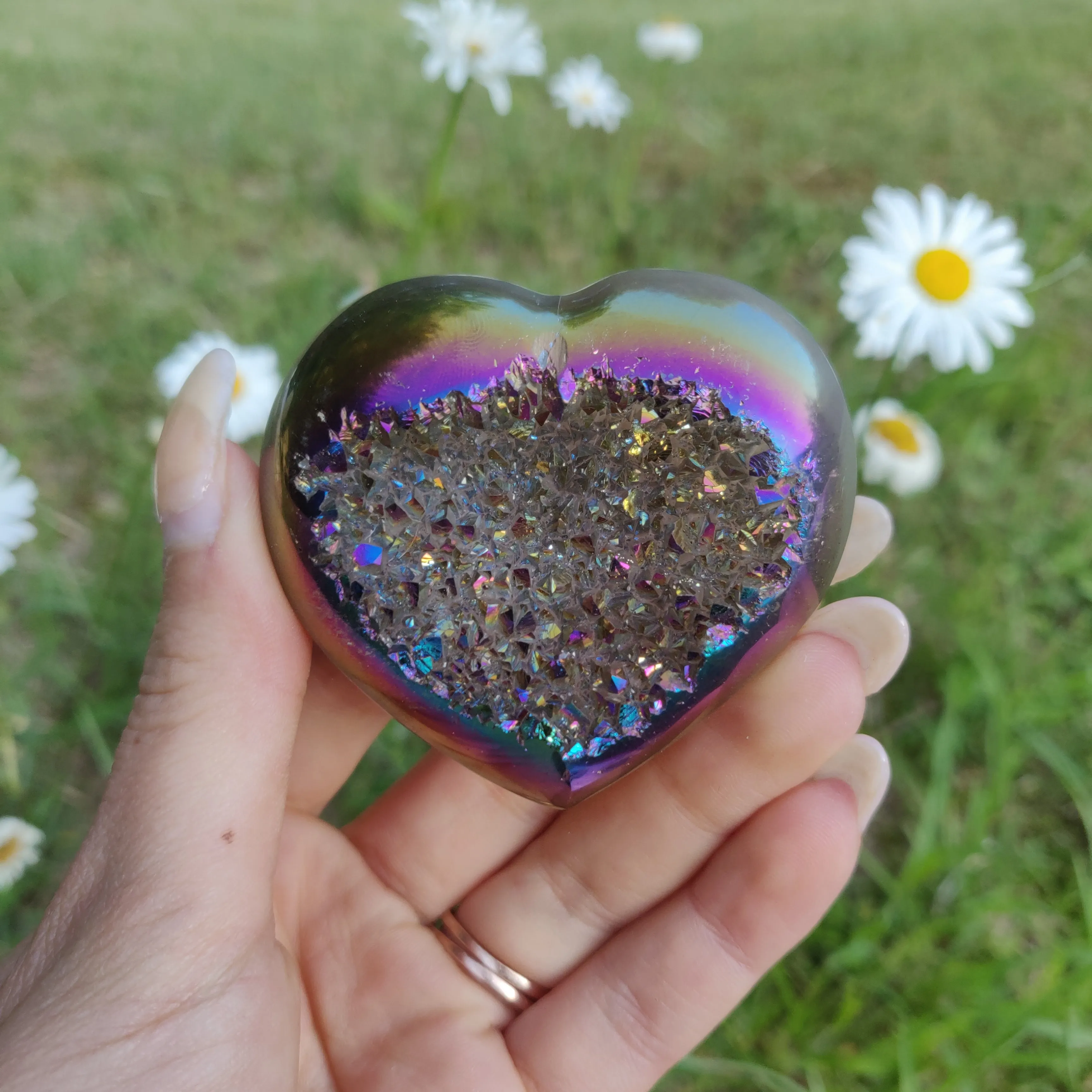 Titanium Amethyst Heart (#7)