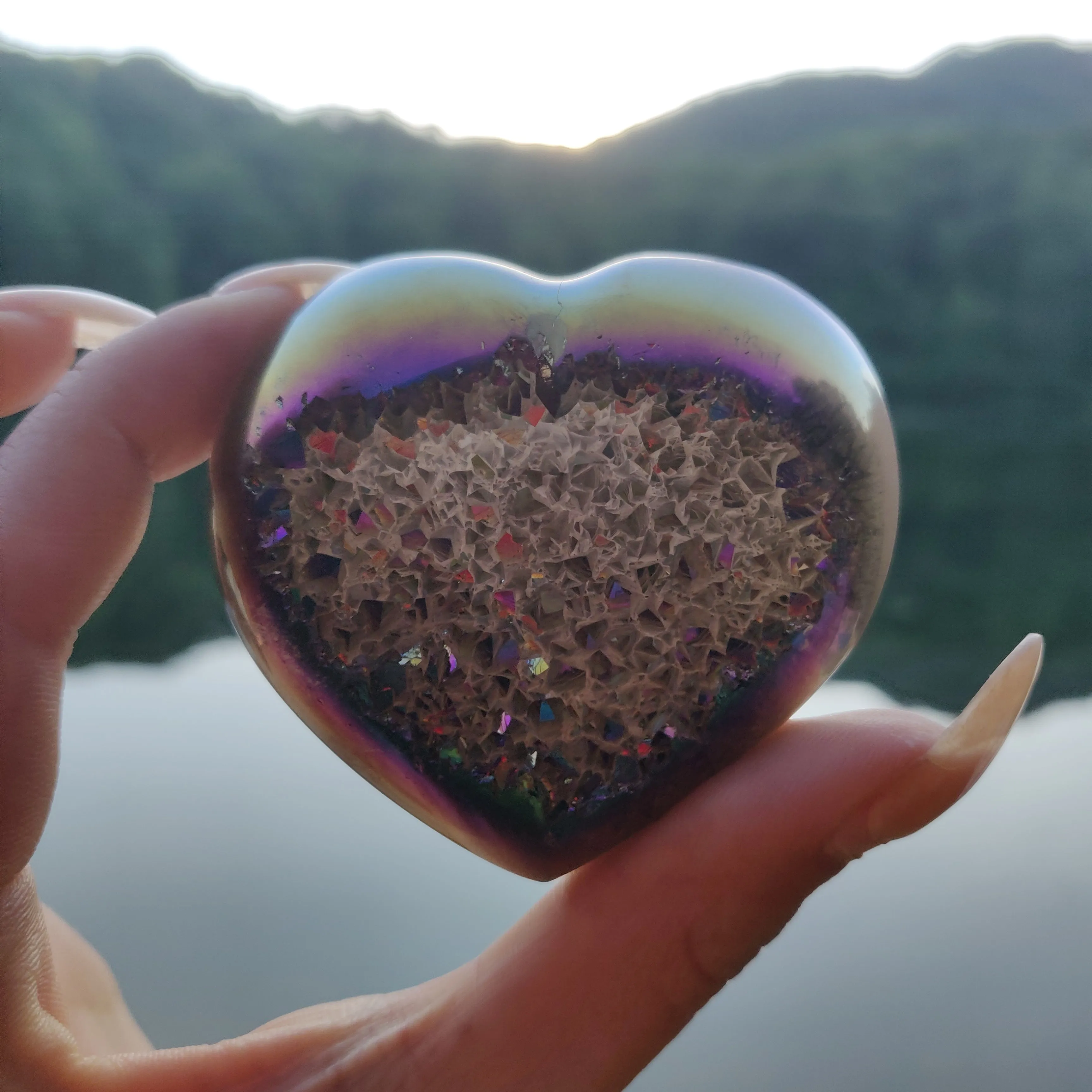 Titanium Amethyst Heart (#7)
