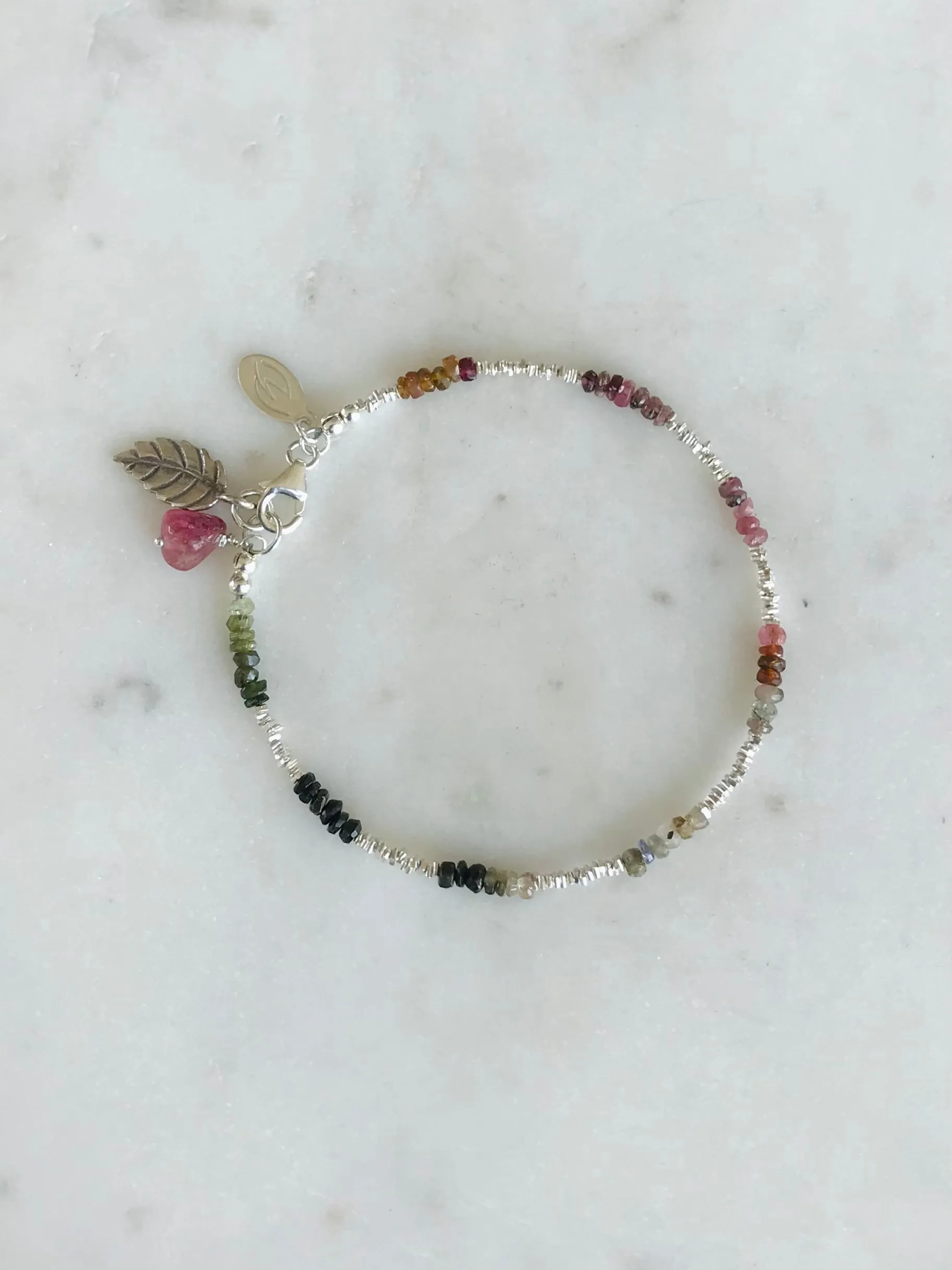Tourmaline & Silver Nugget Bracelet