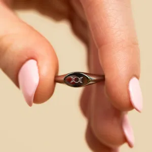 Triple Goddess Mini Signet Ring