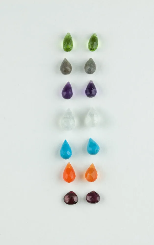 Triple Granulation Gemstone Drop Earrings