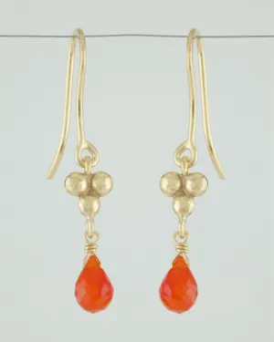 Triple Granulation Gemstone Drop Earrings